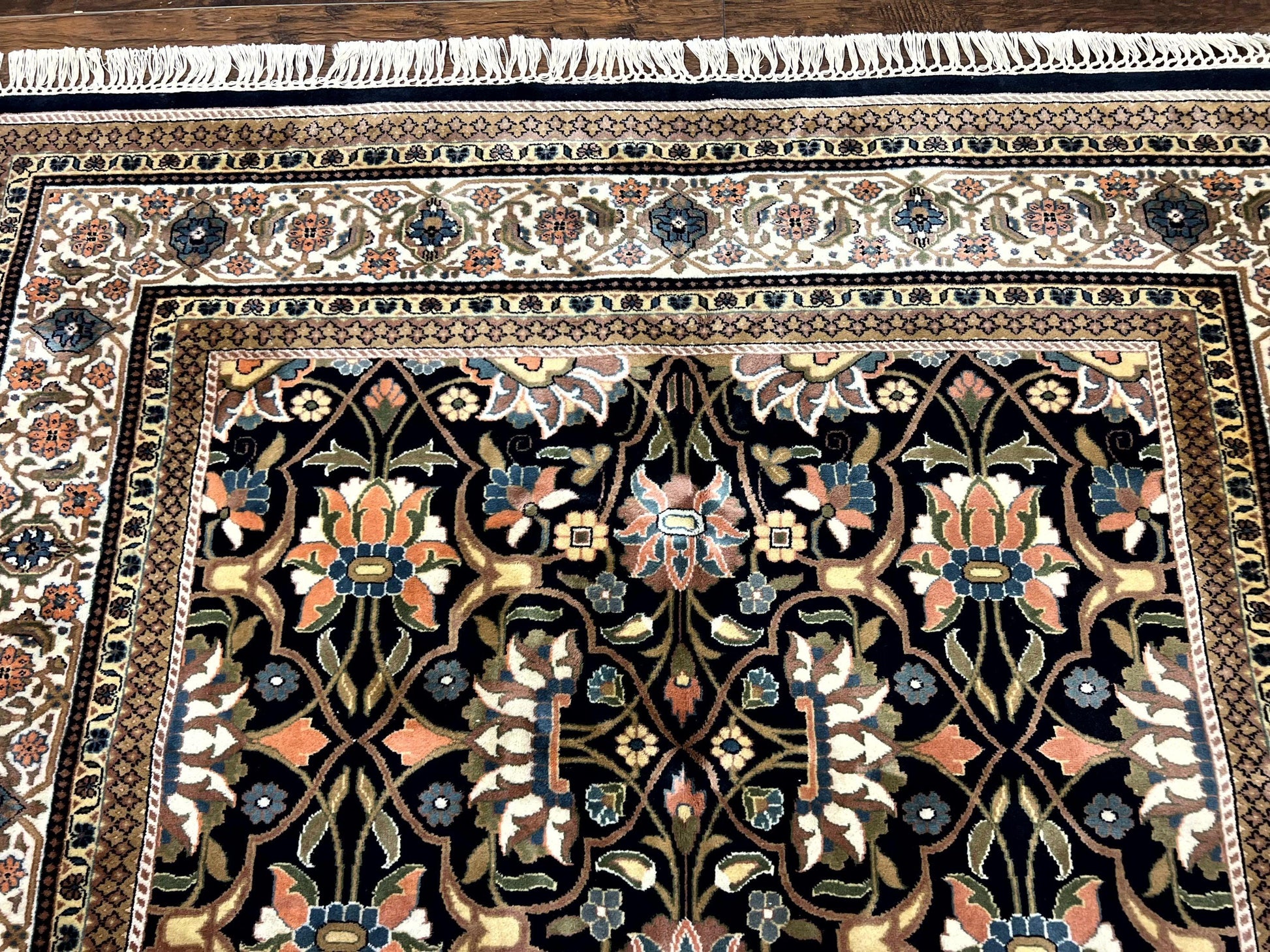 Indo Persian Bidjar Rug 6x10, Vintage Handmade Wool Carpet, Allover Pattern - Nuvé