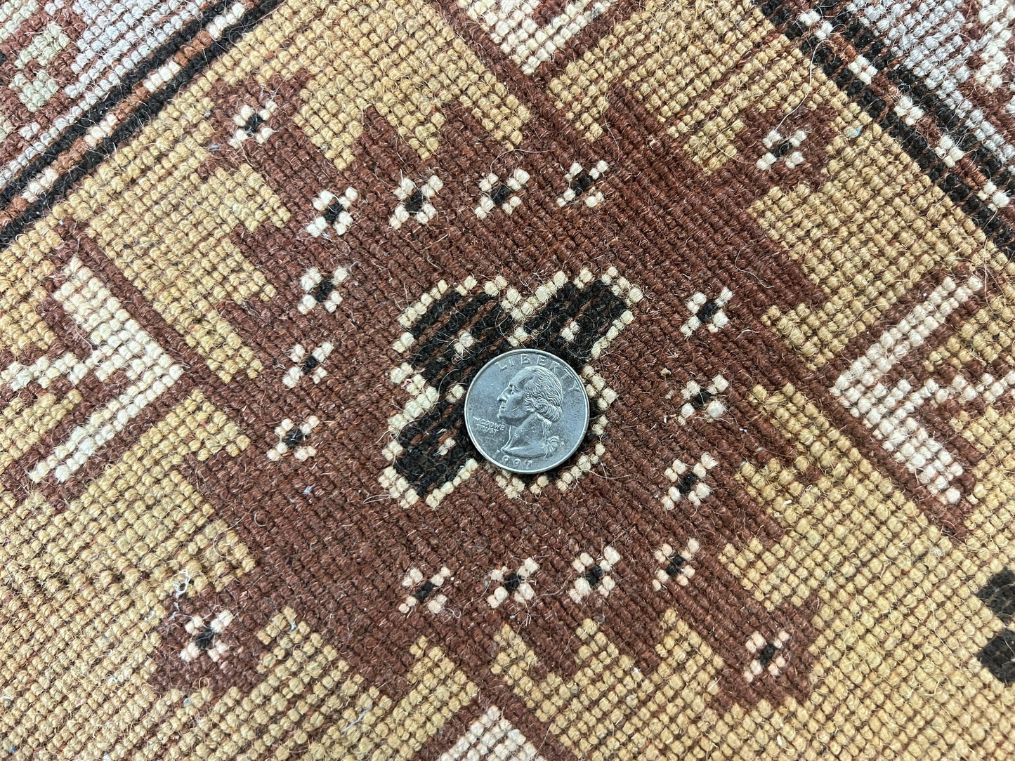 Turkish Rug 7x10, Wool Hand Knotted Vintage Carpet, Geometric Kazak Pattern - Nuvé