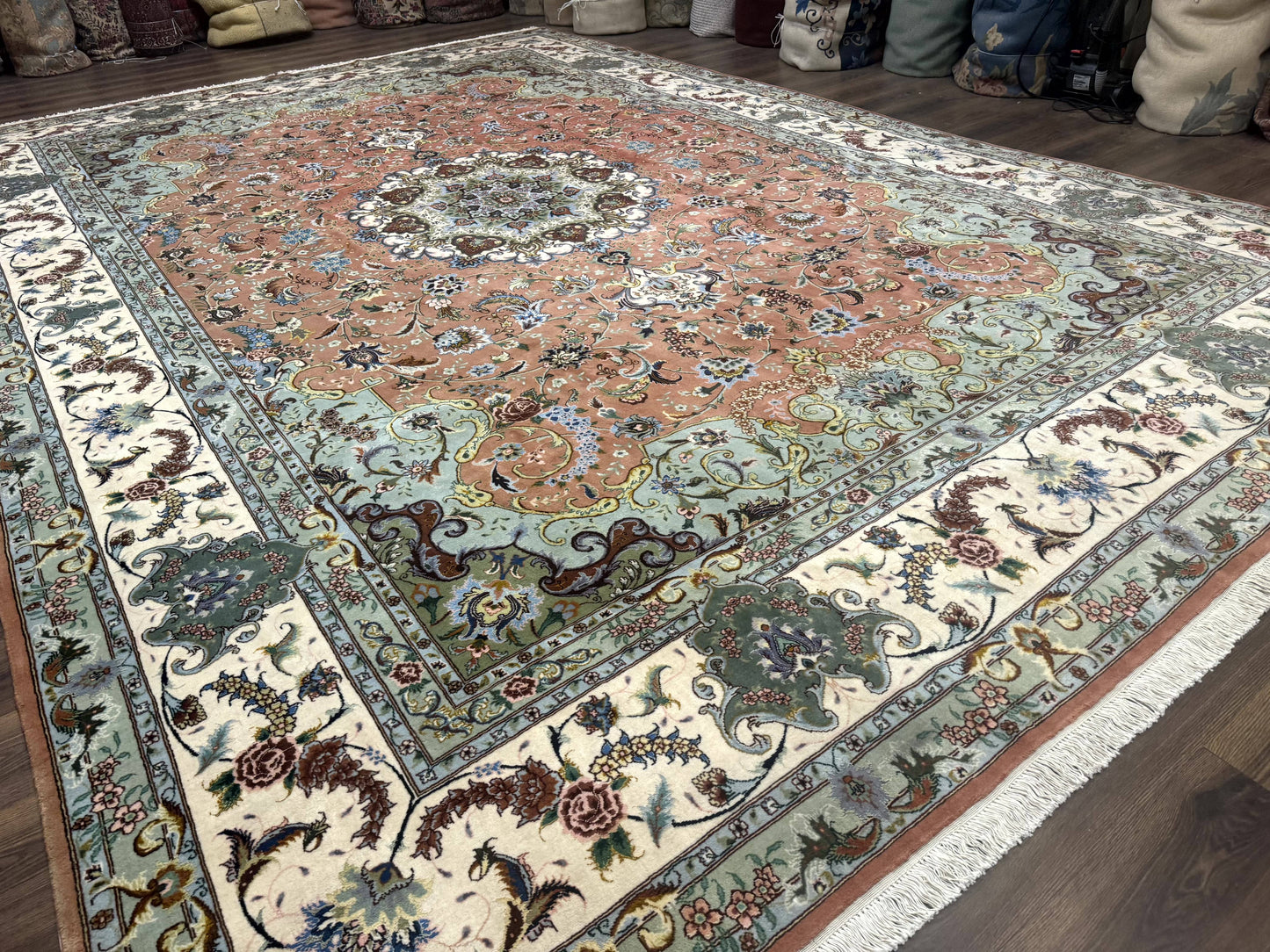 Palace Size Persian Tabriz Rug 12x17, Medallion Carpet, Fine 250 KPSI, Stunning - Nuvé