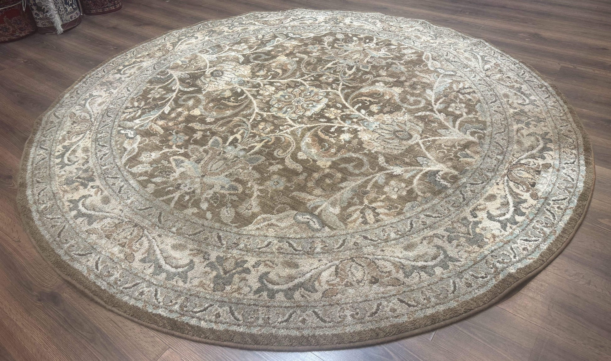 Round Karastan Rug 8x8 ft, Euphoria New Bridge Karastan Rug, Indo Mahal Design - Nuvé