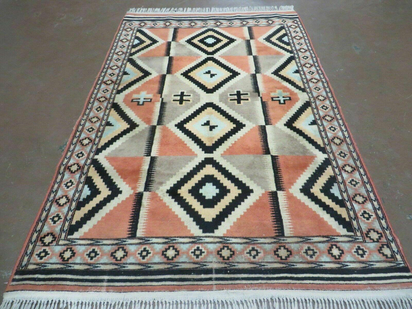 4' X 6' Vintage Handmade Turkish Melas Oushak Wool Rug Carpet Mehrab Red Nice - Nuvé