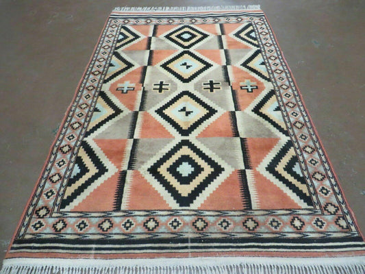 4' X 6' Vintage Handmade Turkish Melas Oushak Wool Rug Carpet Mehrab Red Nice - Nuvé