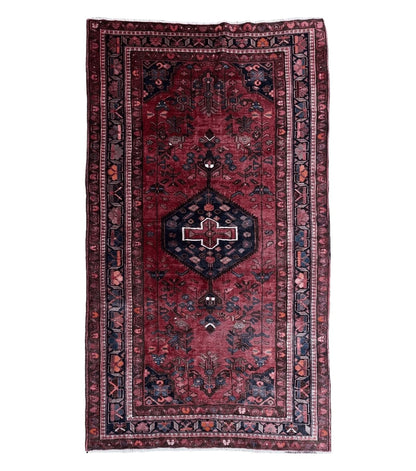 5.5 X 10 Handmade Wool Tribal Gallery Rug Wide Runner Corridor Rug Floral Red