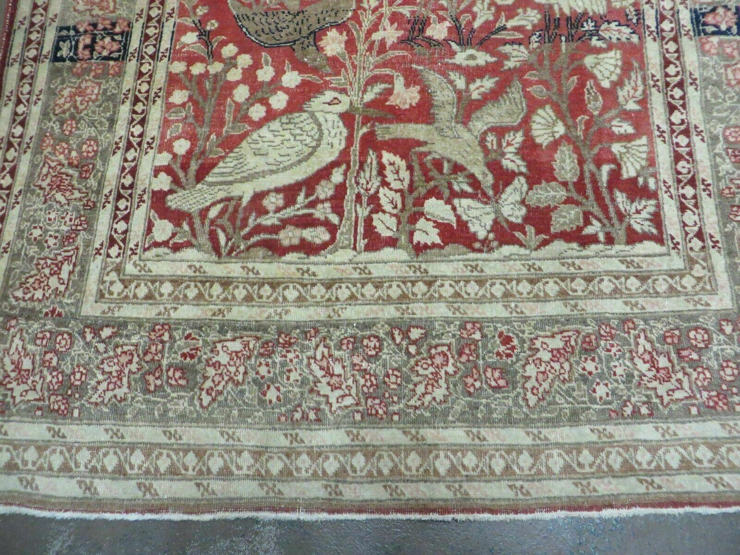 4' X 6' Antique Handmade Turkish Tree Of Life Oriental Wool Rug Birds Red - Nuvé