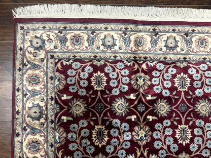 Pak Persian Rug 4x6, Floral Allover, Vintage Wool Carpet, Plum and Ivory - Nuvé