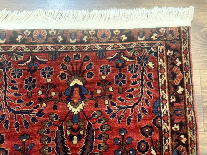 Small Red Persian Sarouk Rug 2.7 x 4.9, Floral, Antique - Nuvé