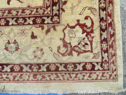 10' X 14' Vintage Hand Knotted Made Indian Agra Wool Rug Vegetable Dyes - Nuvé