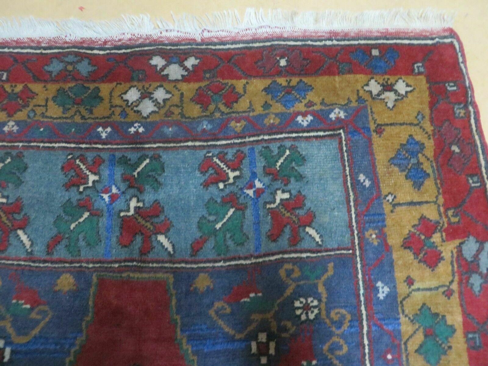 4' X 8' Vintage Handmade Turkish Kazak Pattern Wool Rug Carpet Nice # 105 - Nuvé