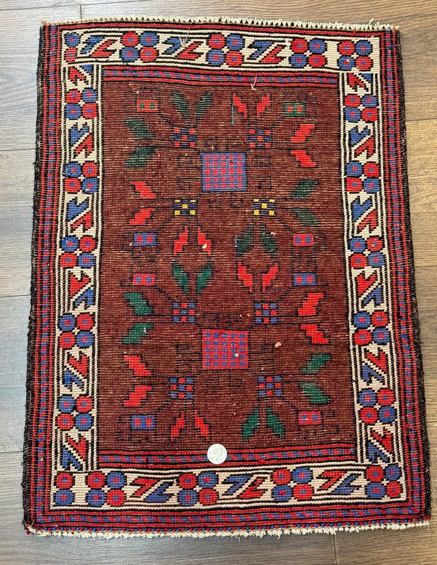Small Persian Baluchi Rug, Tribal Rug, Brown, Multicolor - Nuvé