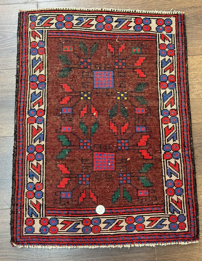Small Persian Baluchi Rug, Tribal Rug, Brown, Multicolor - Nuvé