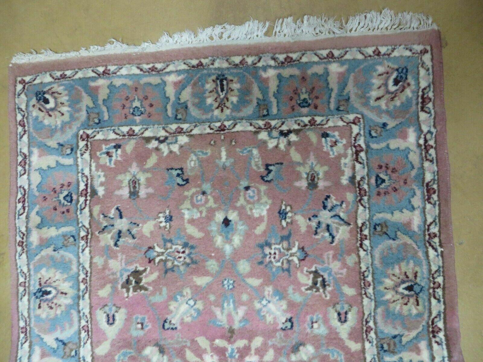 2' 8" X 12' Vintage Handmade India Floral Wool Runner Rug Nice - Nuvé