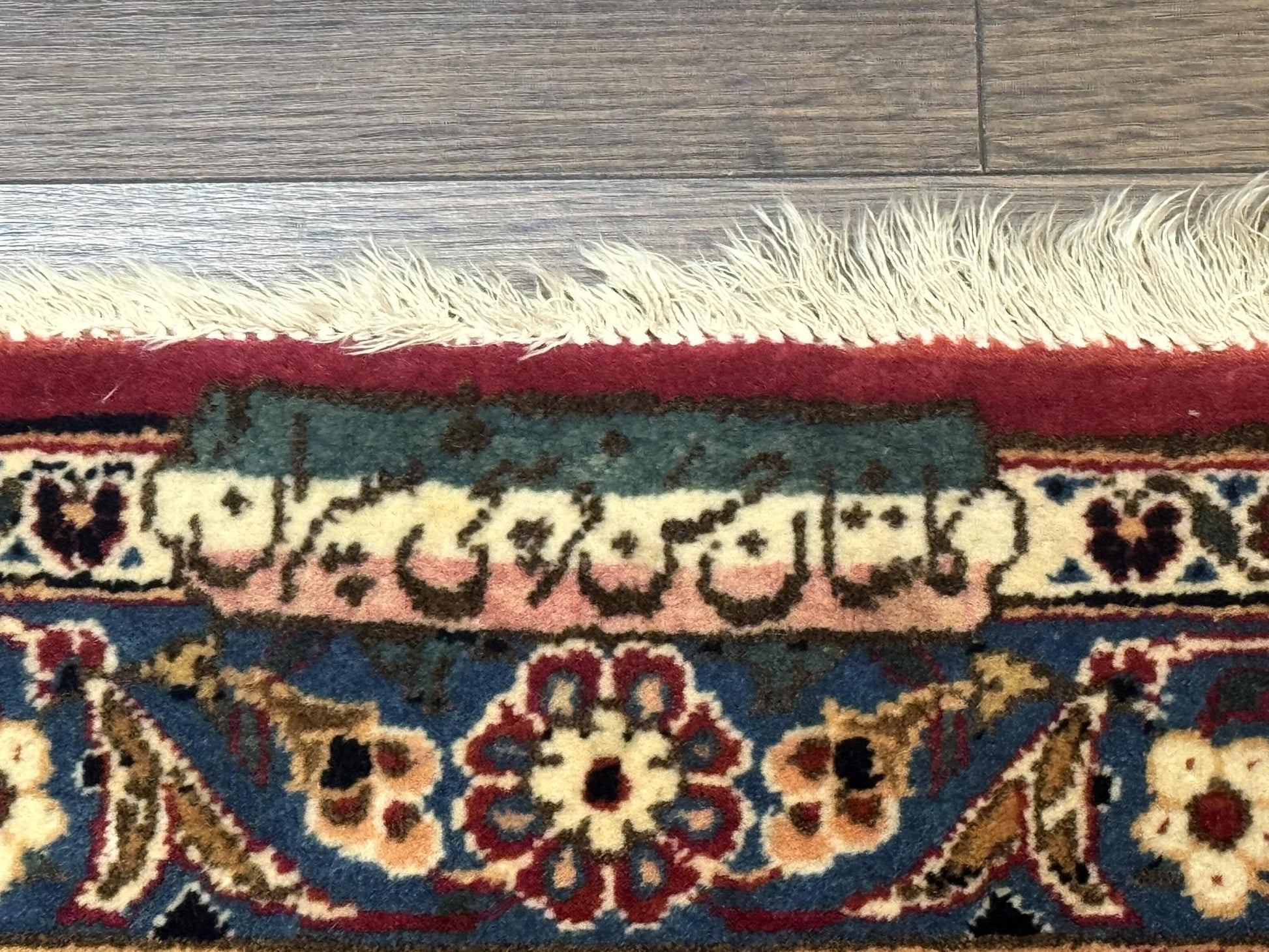 Persian Kashan Rug 9x12, Traditional, Semi Open Field, Red, Signed By Master Weaver, Antique Rug - Nuvé