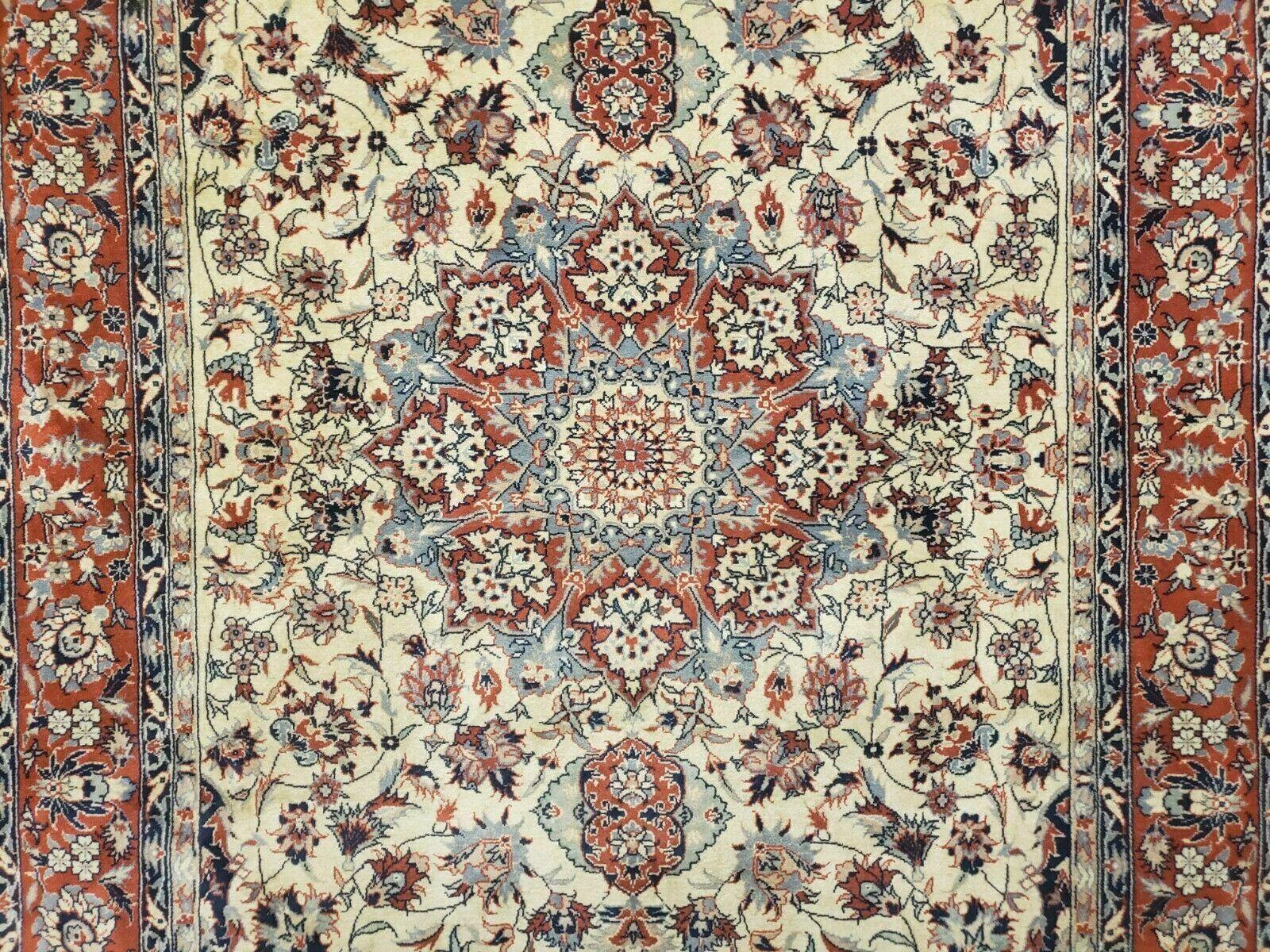 4' X 6' Handmade Ultra Fine Chinese Floral Oriental Wool Rug Hand Knotted Beige - Nuvé
