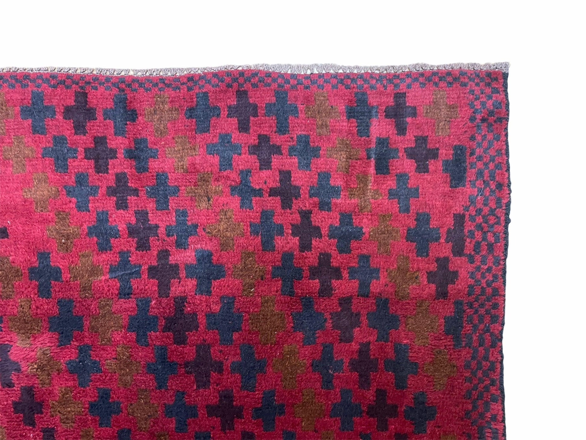 2' 10" X 4'8" Vintage Handmade Tribal Wool Rug Balouchi Rug Afghan Rug Red Beige - Nuvé
