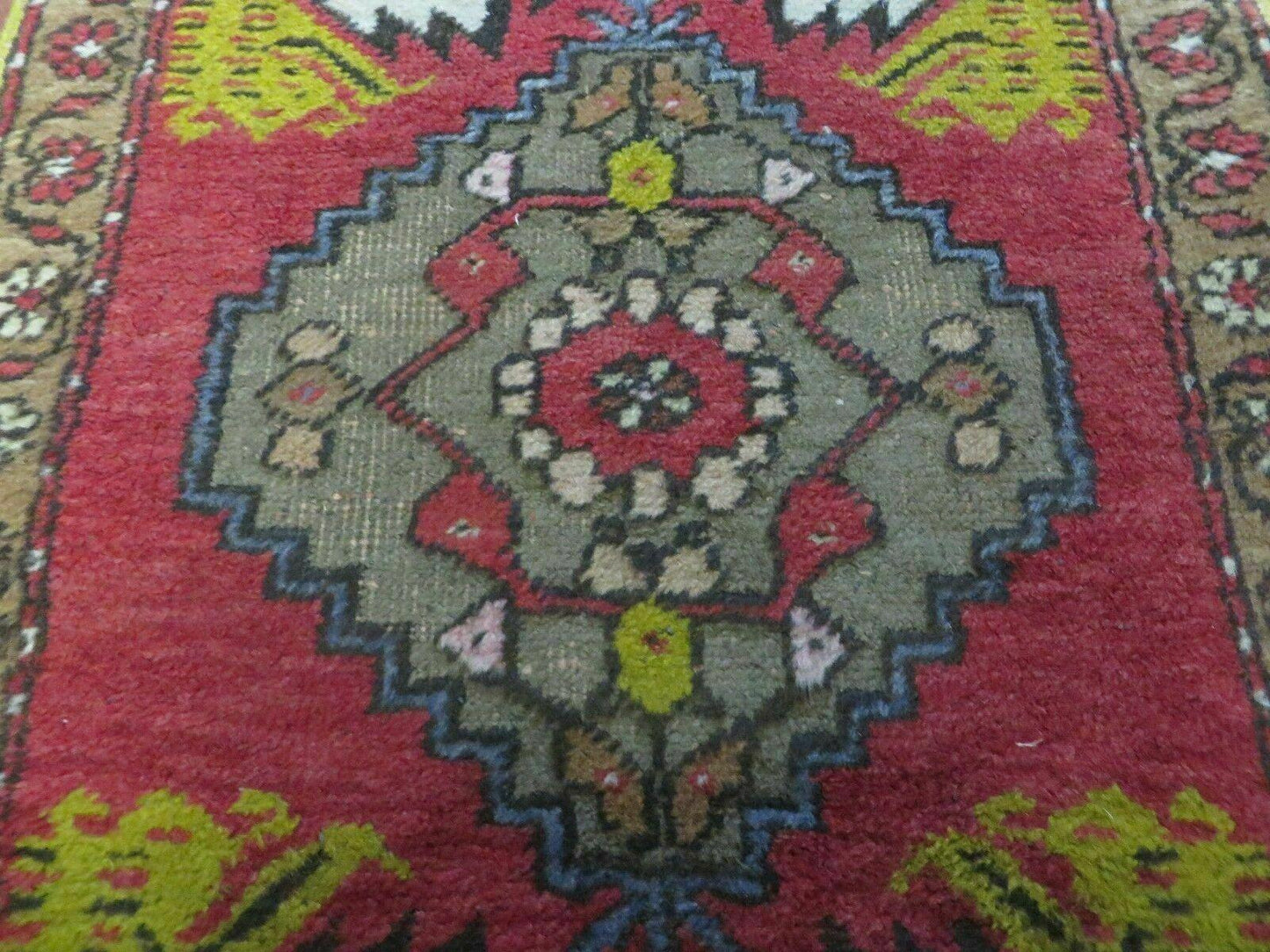 20" X 38" Antique Handmade Turkish Oushak Oshak Yastik Wool Rug Mat Turkey Nice - Nuvé