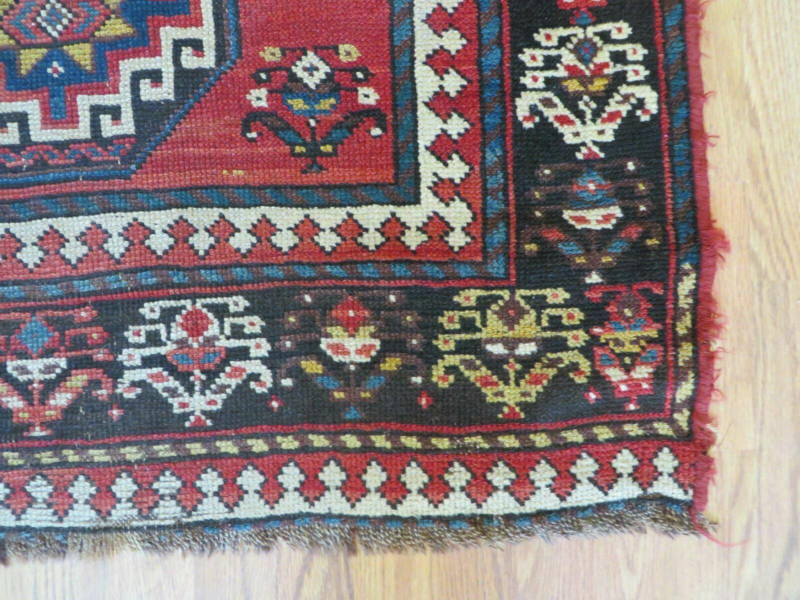 3' 3" X 10' Hand-Knotted Antique Handmade Caucasian Kazak Wool Runner Rug - Nuvé