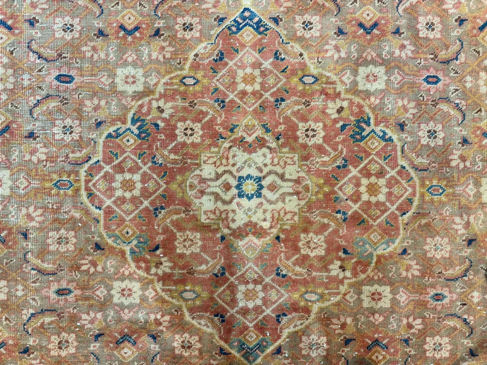 Antique Persian Tabriz Khoy Rug 8x10, Handmade Wool Carpet, Light Green Beige, Vintage Rug for Modern Home - Nuvé