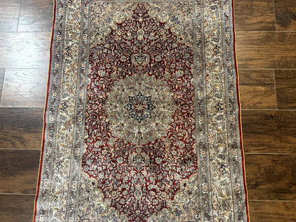 Sino Persian Silk Rug 3x5, Super Fine 440 KPSI, Floral Medallion, Handmade - Nuvé