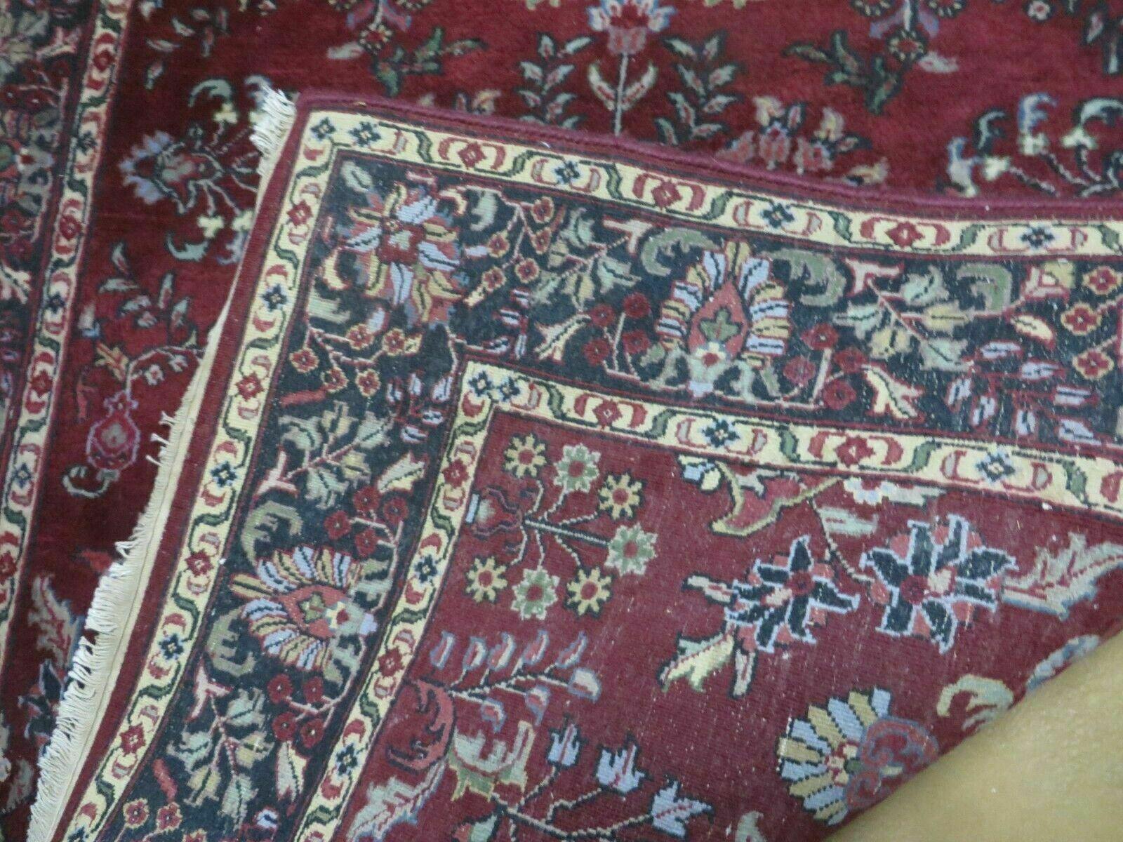 4' X 6' Vintage Handmade Fine India Jaipur Floral Oriental Wool Rug Red Nice - Nuvé