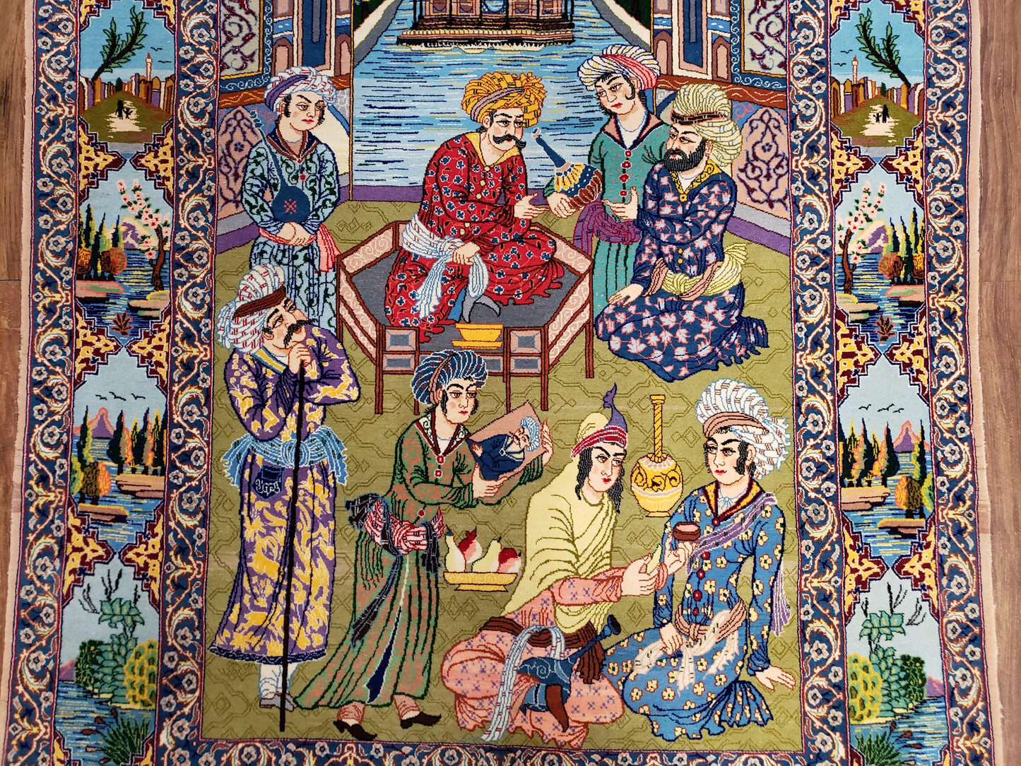 Persian Isfahan Pictorial Rug 3x5 – Kork Wool on Silk - Nuvé