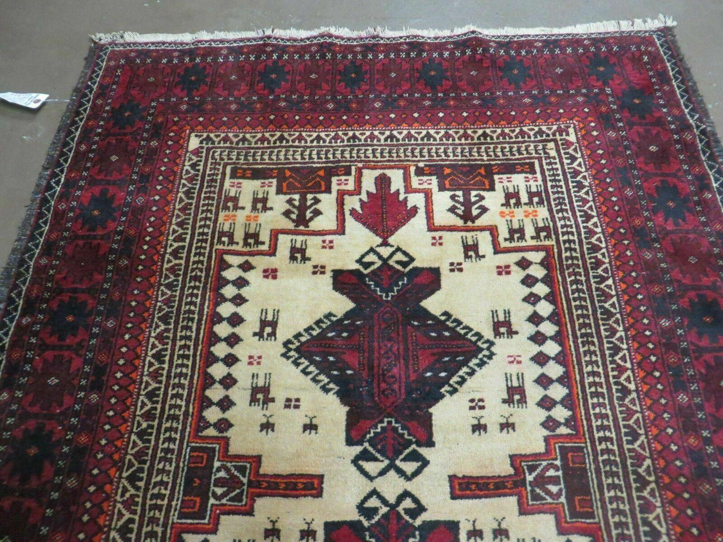 4' X 7' Vintage Handmade Pakistan Turkoman Bokhara Balouch Woven Wool Rug Nice - Nuvé
