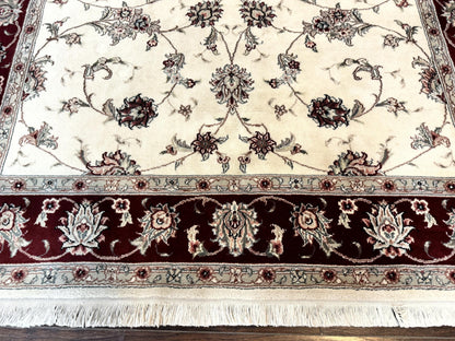 Ivory and Burgundy Pak Persian Rug 6x9 - Nuvé