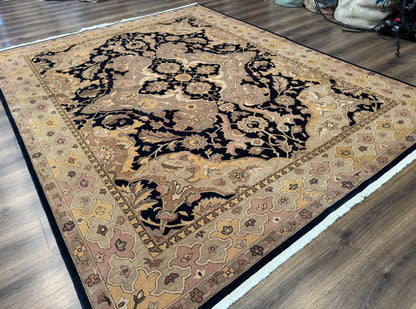 Handmade Wool Rug 8x10, Black & Dark Beige, Nourison, Traditional Rug - Nuvé