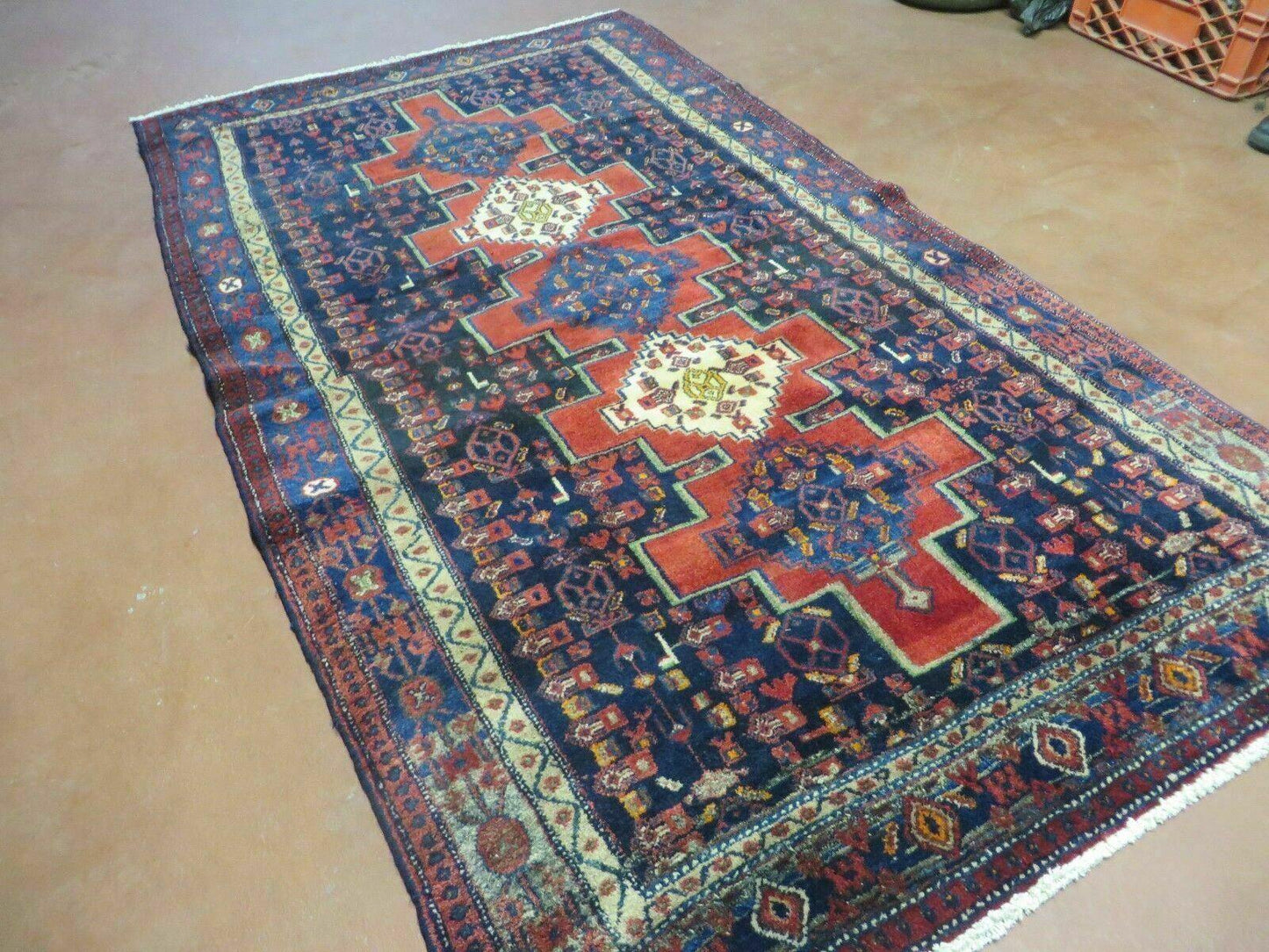 4' X 7' Antique Handmade Turkish Wool Rug Nice # 638 - Nuvé