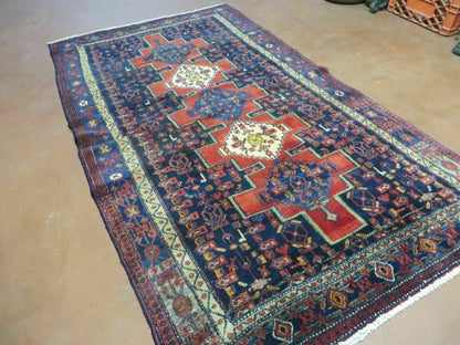 4' X 7' Antique Handmade Turkish Wool Rug Nice # 638 - Nuvé