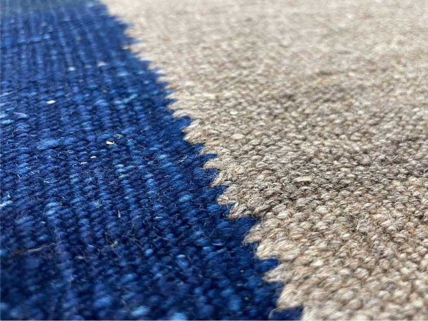 Geometric Turkish Kilim Rug 5' 7" x 7' 9", Flatweave Carpet, Minimal Design, Anatolian Carpet, Gray, Geometric, Dark Blue, Hand-Knotted, New - Nuvé