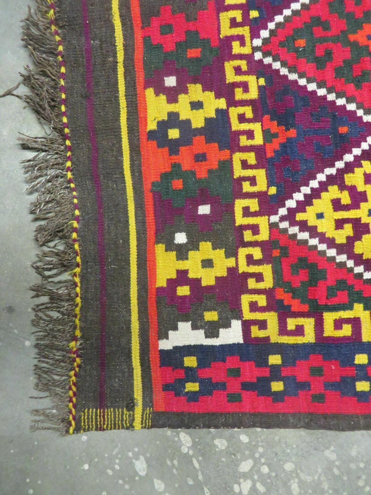 6' X 13' Antique Turkish Kilim Handmade Flat Weave Wool Rug Veg Dye - Nuvé