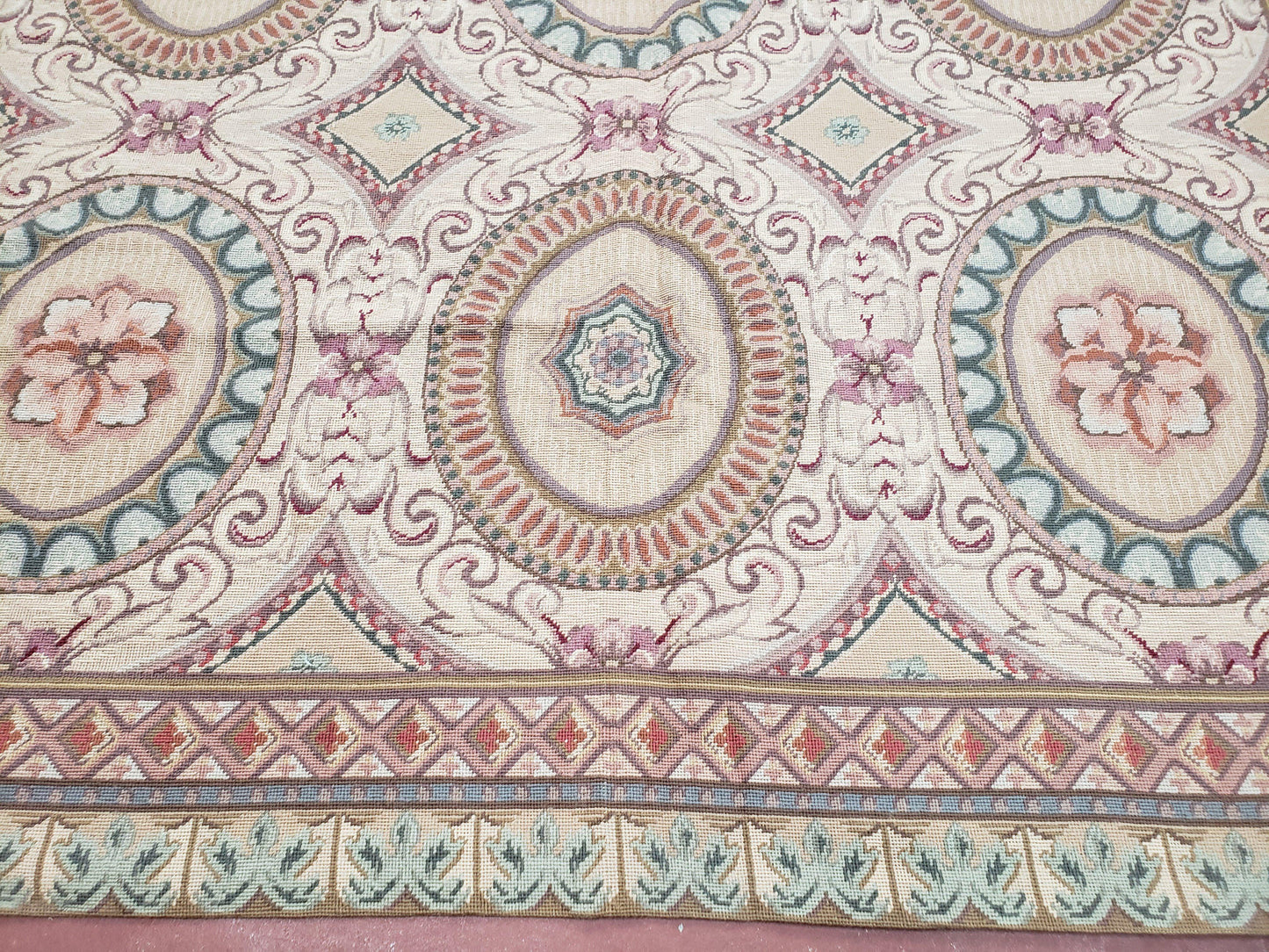 New Needlepoint Rug, 6x9 Needlepoint Carpet, Flatweave Rug, Vicotorian French European English Decor, Elegant Rug for Living Room, Handmade - Nuvé