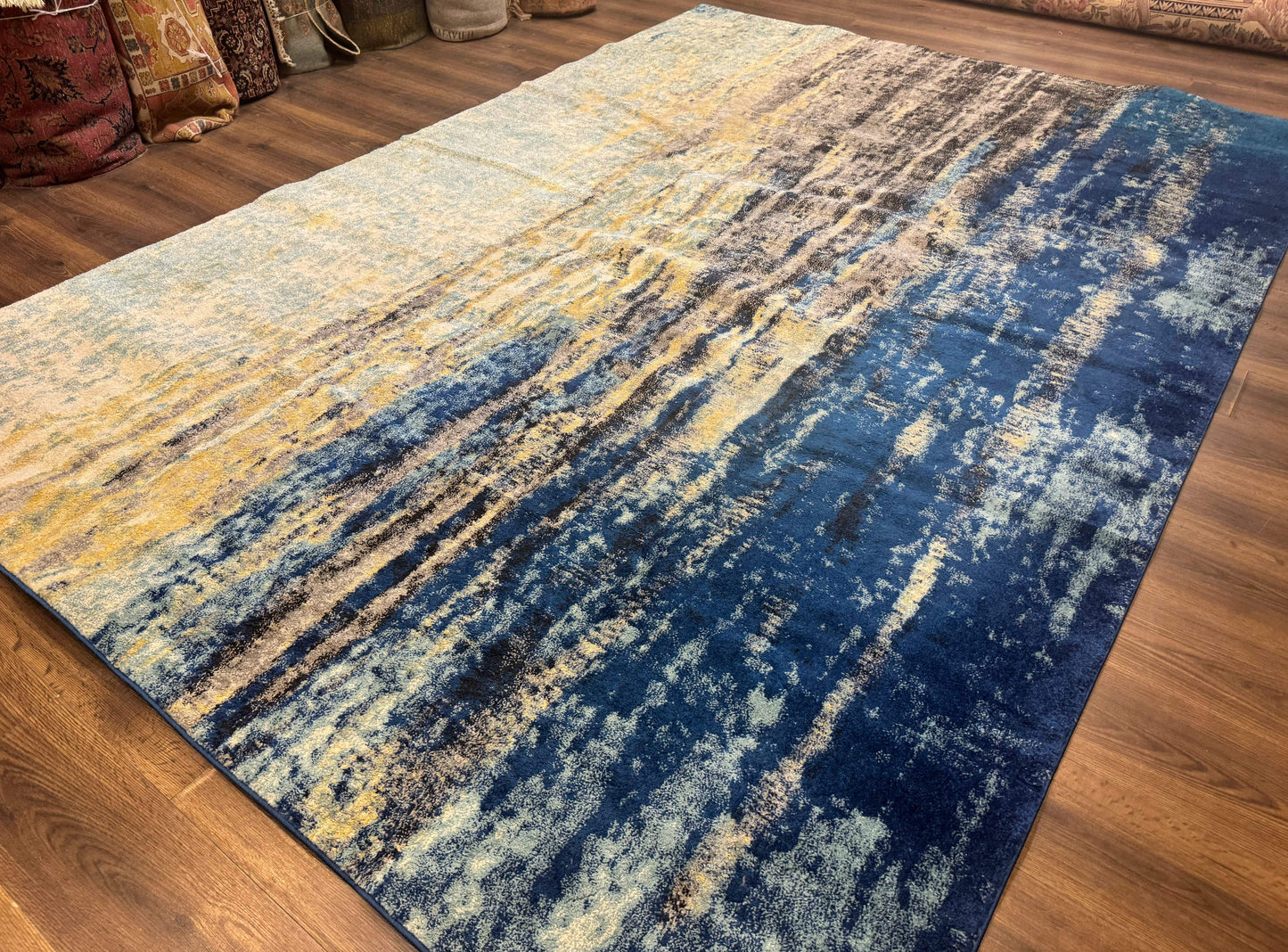 Modern Abstract Blue Area Rug 8x11 ft - Nuvé