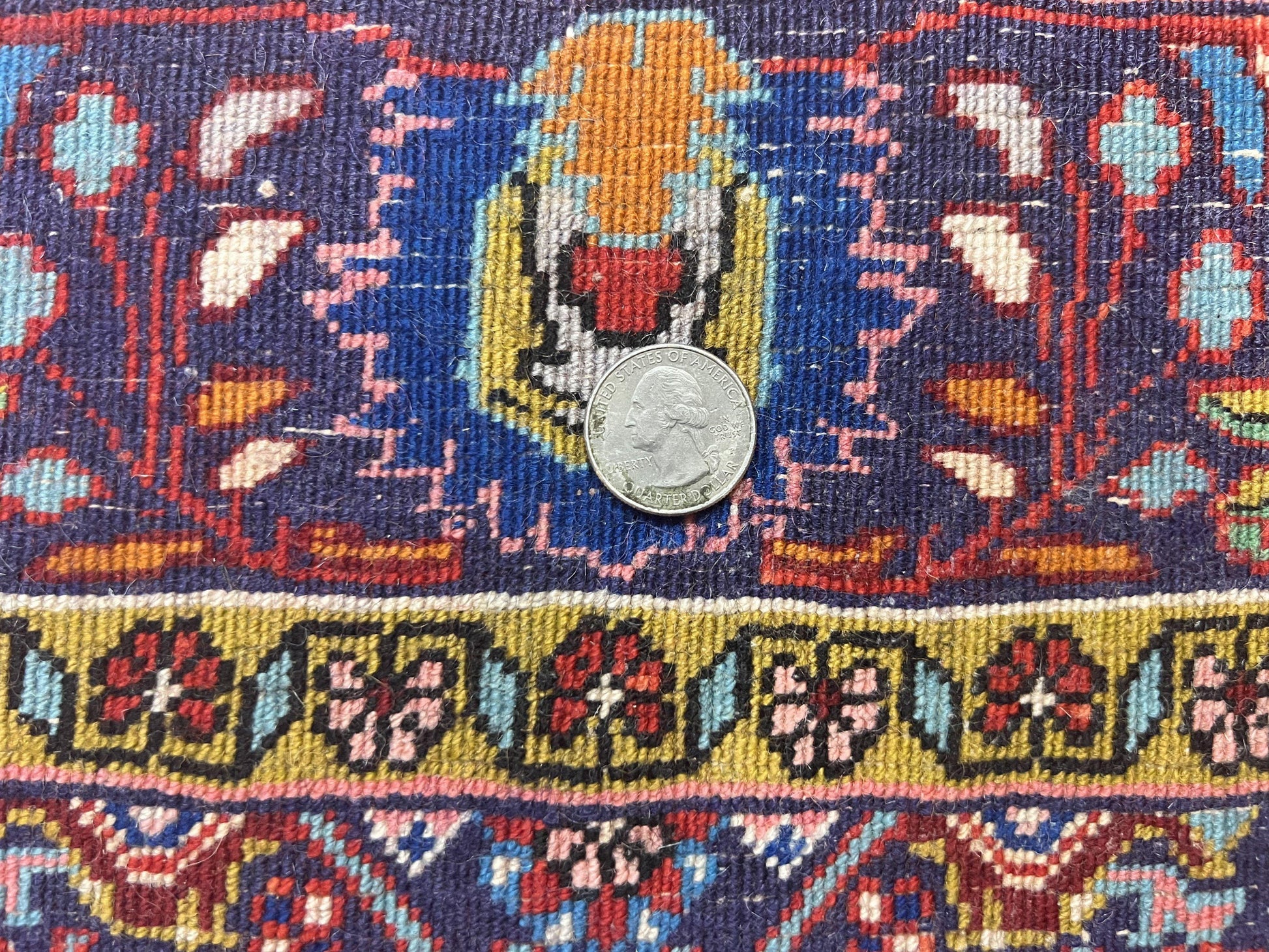 Persian Bidjar Rug 4x6, Handmade Oriental Carpet, Fine Weave, Herati Mahi Pattern, Vintage, Red, 300 KPSI - Nuvé