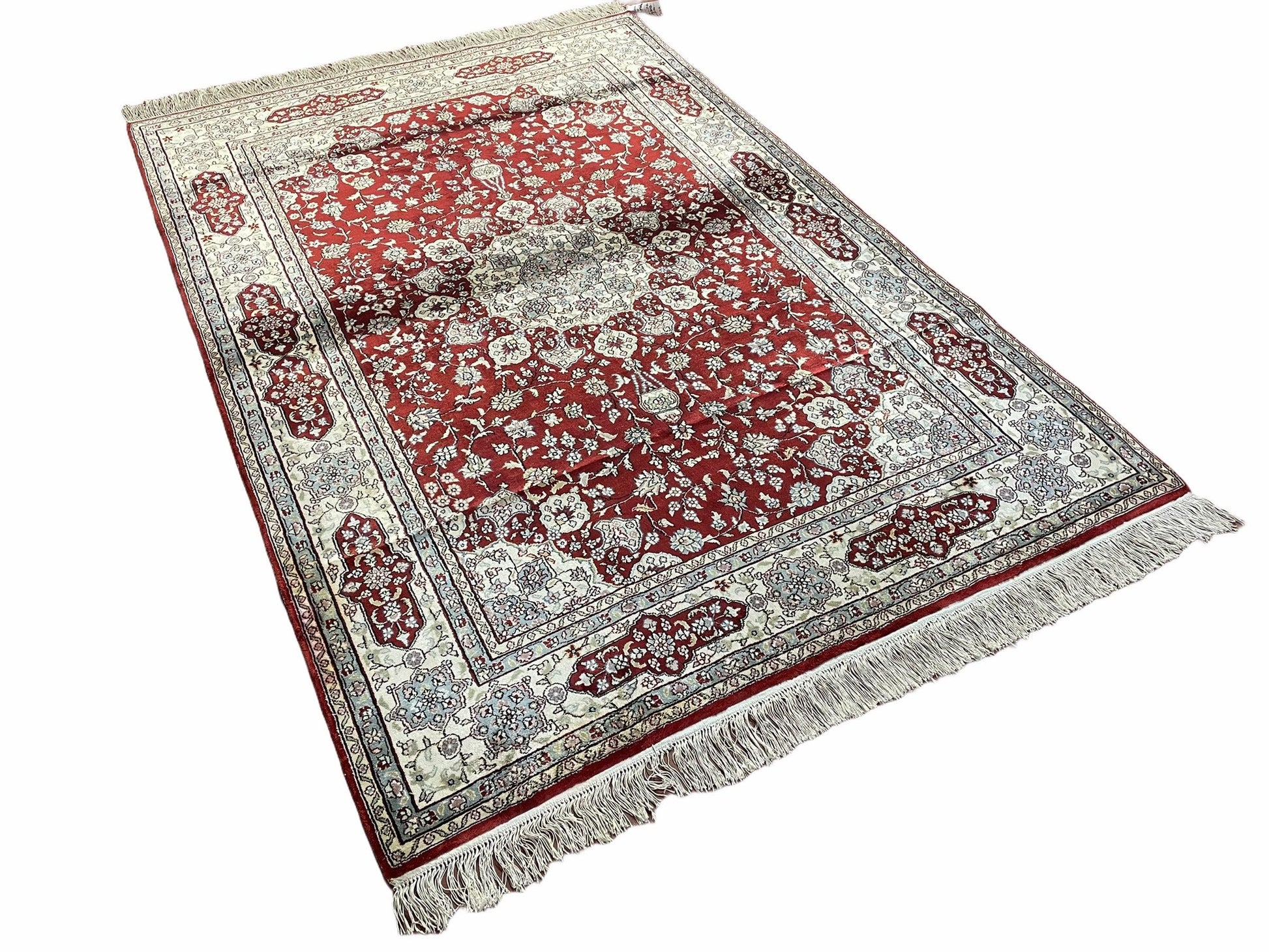 4' X 6' Vintage Fine Handmade Chinese Oriental Silk Rug 400 KPSI Wow - Nuvé
