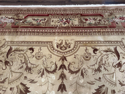 Palace Size Aubusson Rug 12x18, Extra Large, French European Carpet, Soft Wool Pile, Elegant - Nuvé
