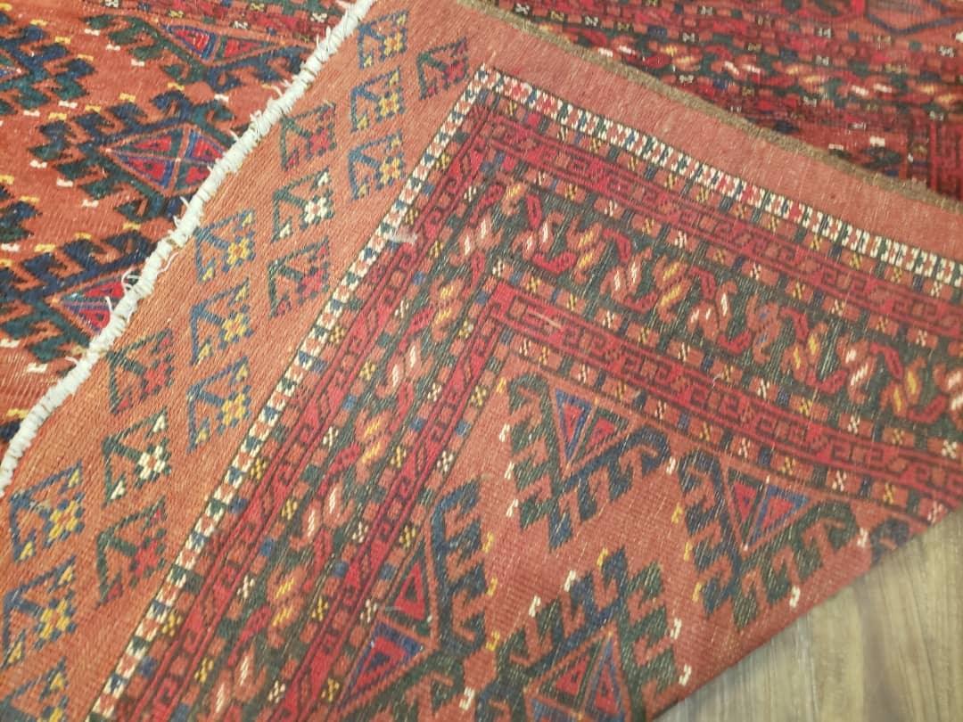 Antique Turkoman Rug 3'4" x 5', Collecticble Yamud Oriental Rug, Seat Pillow Cushion Cover, Tribal Mat, Wool Red Hand-Knotted Mafresh Carpet - Nuvé