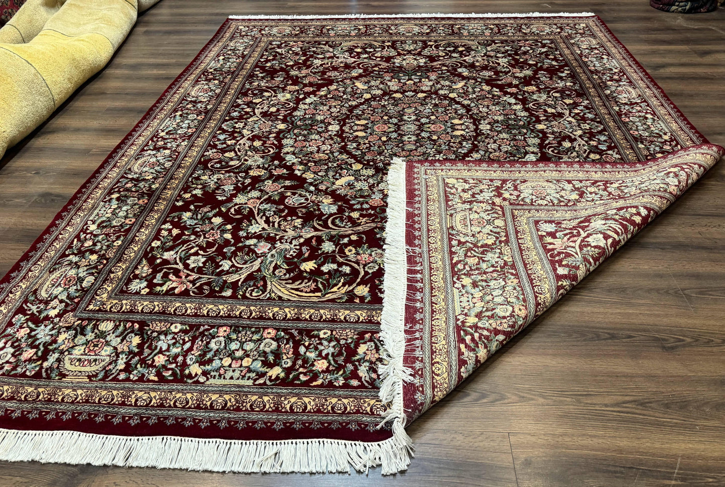 Burgundy Persian Rug 8x10, Pak Persian Floral Carpet, Very Fine 300 KPSI - Nuvé