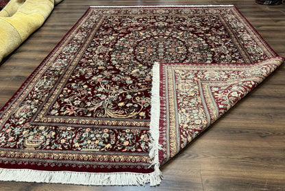 Burgundy Persian Rug 8x10, Pak Persian Floral Carpet, Very Fine 300 KPSI - Nuvé