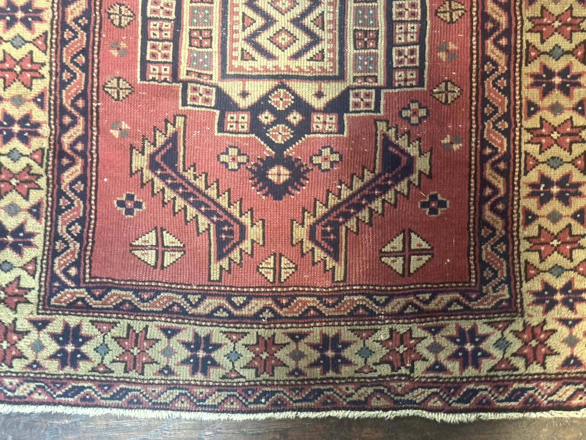 Antique Turkish Sparta Rug 3x6, Geometric Caucasian Kazak Pattern, Handmade - Nuvé