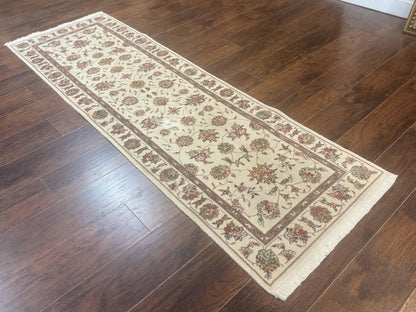 Pak Persian Runner Rug 2.6 x 8ft, Oriental Carpet for Hallway or Kitchen, Handmade, Wool and Silk Highlights - Nuvé