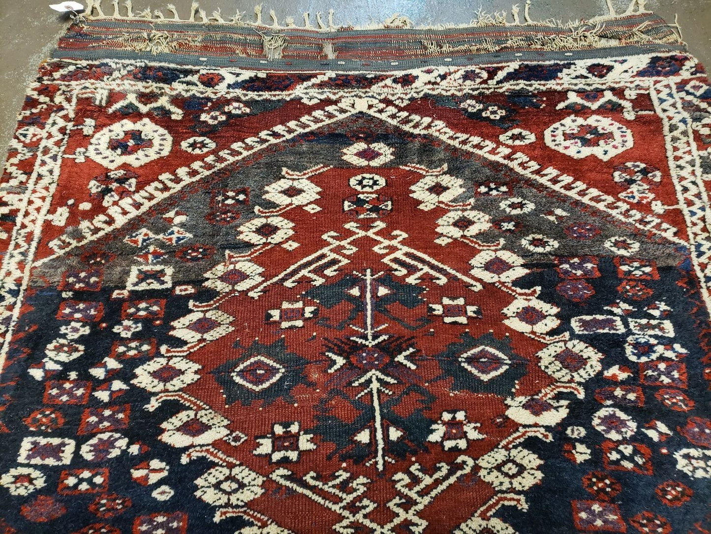 4' X 4' 4" Antique Handmade Turkish Oriental Bergema Wool Veg Dyes Tribal Collectible Rug - Nuvé