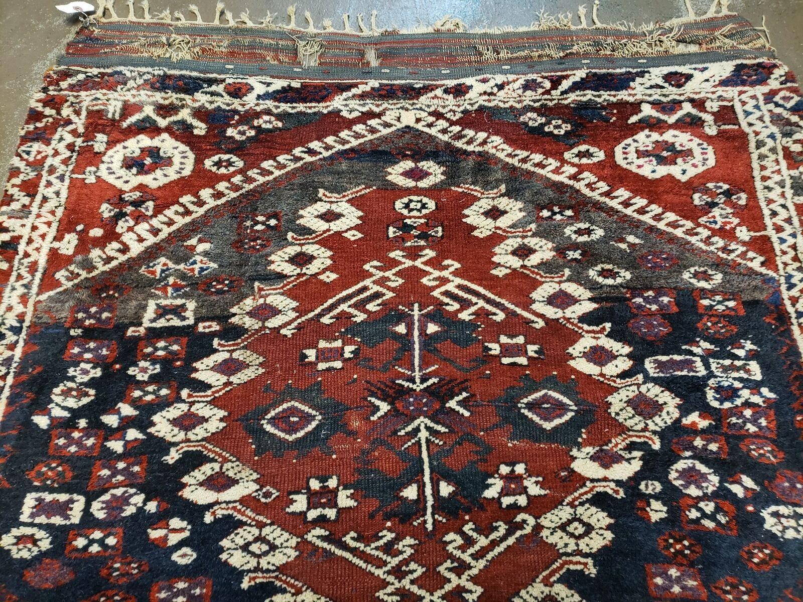 4' X 4' 4" Antique Handmade Turkish Oriental Bergema Wool Veg Dyes Tribal Collectible Rug - Nuvé