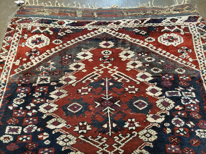 4' X 4' 4" Antique Handmade Turkish Oriental Bergema Wool Veg Dyes Tribal Collectible Rug - Nuvé