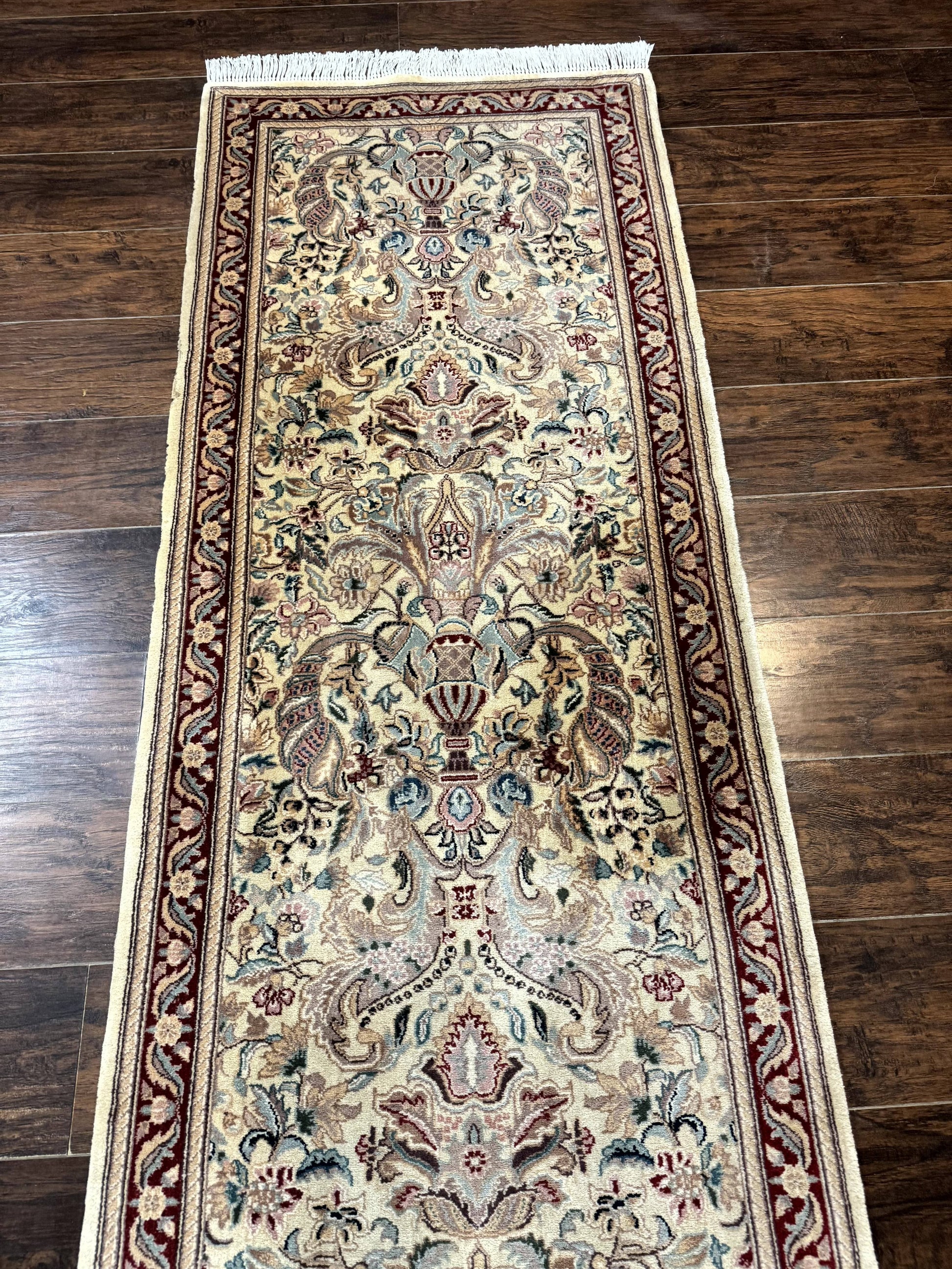 Pakistani Runner Rug 2.8 x 14, Pak Persian Hallway Rug, Cream Color - Nuvé
