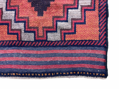 3X5 Vintage Handmade Tribal Wool Rug Balouchi Rug Afghan Rug Red 2' 8" X 4' 8" - Nuvé