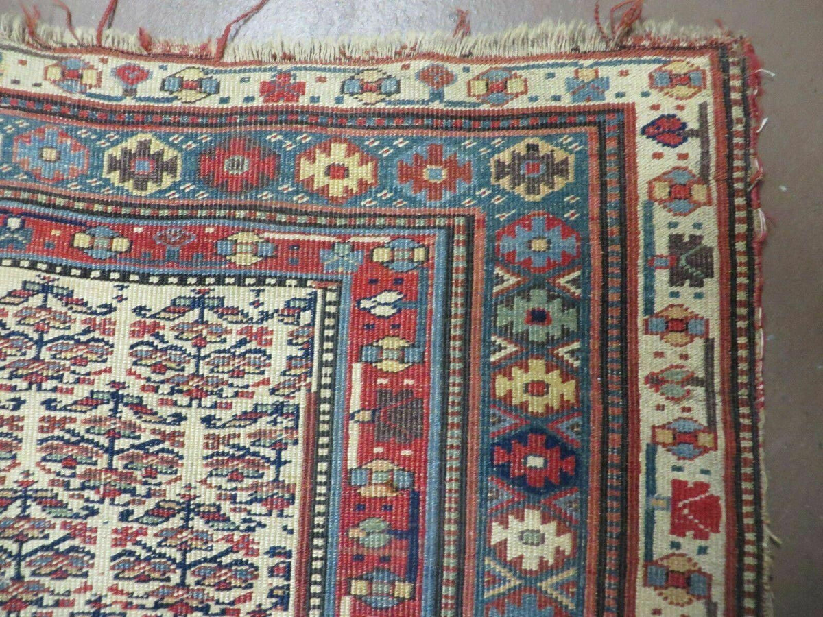 5' X 9' Antique Handmade Caucasian Kuba Wool Rug Veg Dye Runner Nice