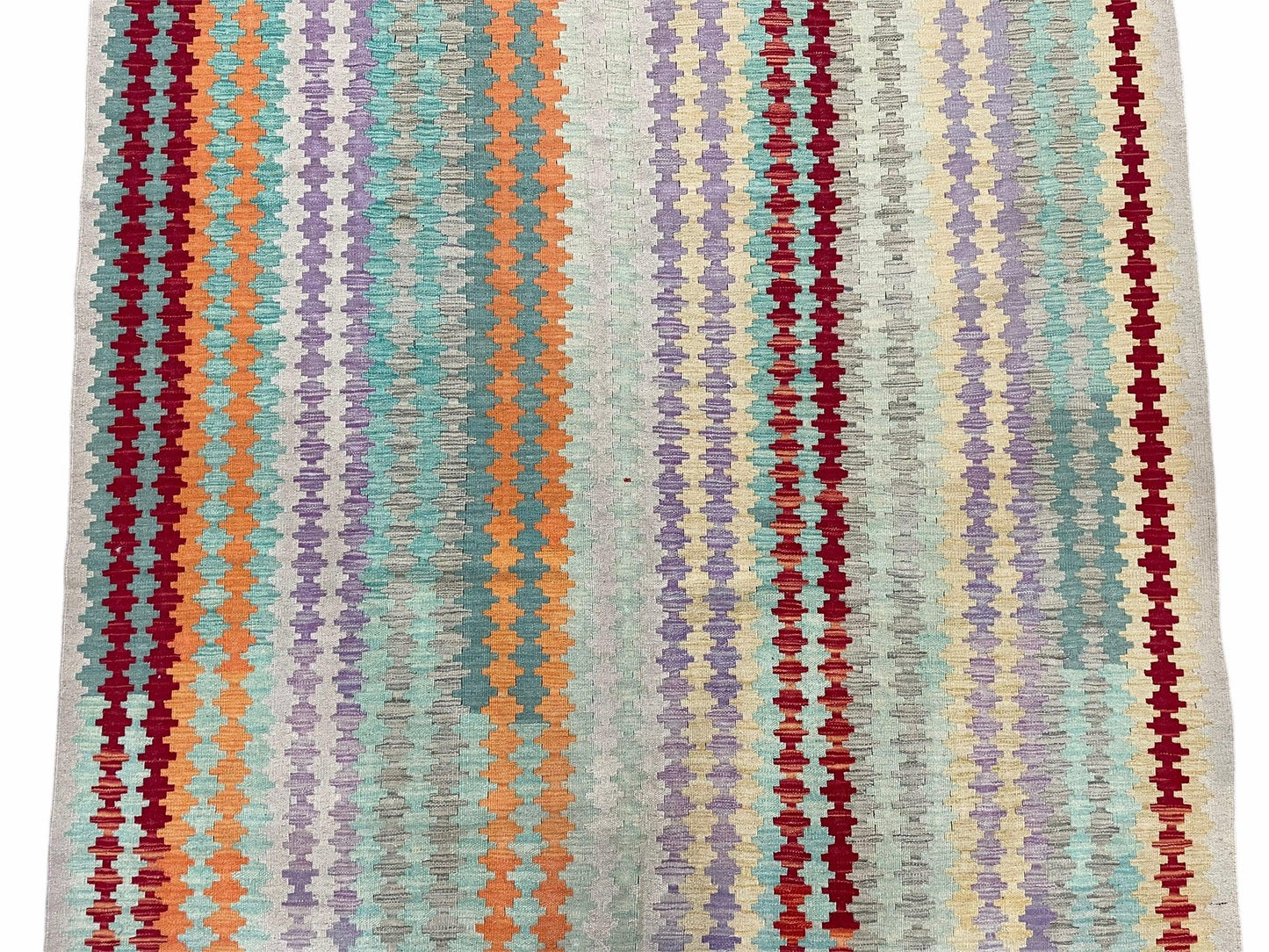 Colorful Kilim Rug 6x8 Multicolor Turkish Kilim Rug 6 x 8 Flat Weave Kilim Playful Anatolian Kilim Wool Kilim New Rug - Nuvé
