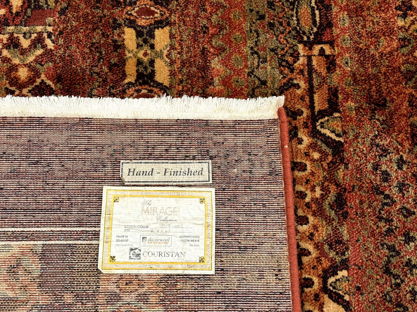 Couristan Rug 8x11 Brown Contemporary Wool Belgium Power Loomed Carpet - Nuvé
