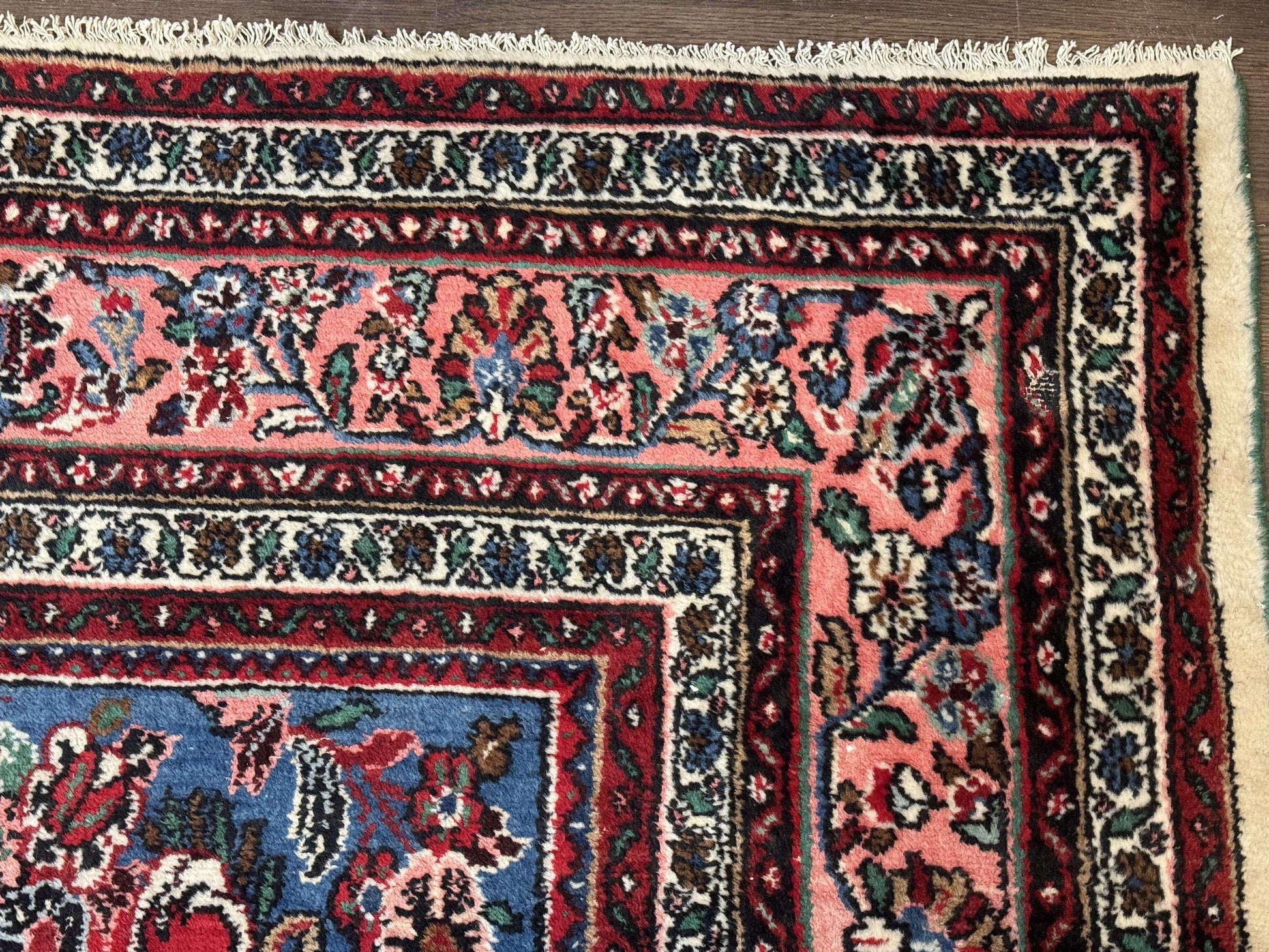 Palace Size Persian Rug 10 x 21 ft, Antique Hamadan Bibikabad Carpet, Handmade Antique Wool Oversized Rug, Ivory, Semi Open Field - Nuvé